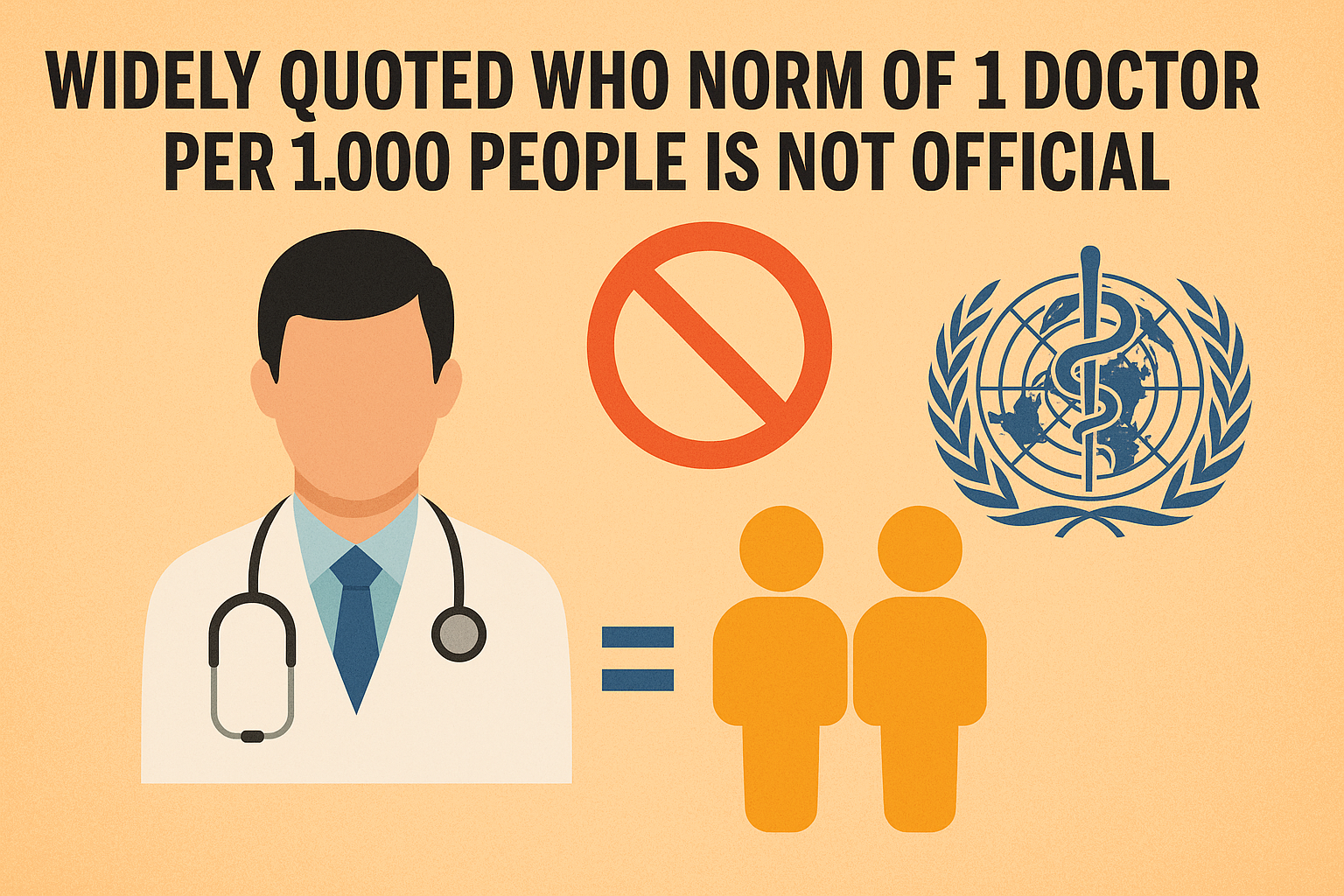 Widely quoted WHO norm of 1 doctor per 1,000 people is not official